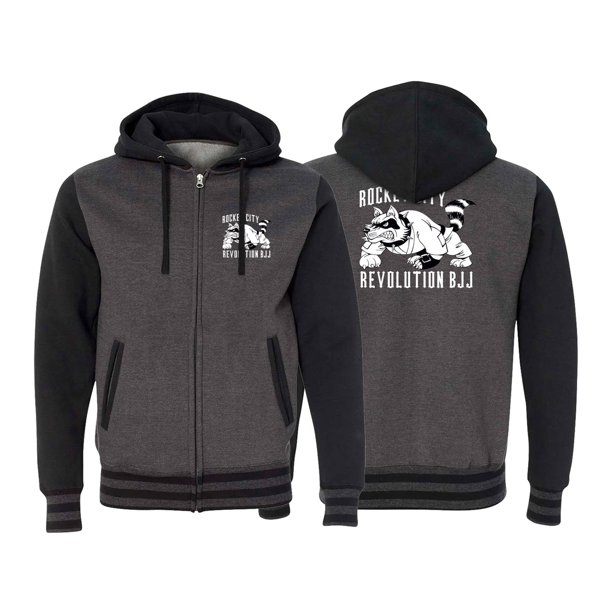 Rocket City Revolution BJJ Academy Varsity Zip-Up Hoodies #8274 B