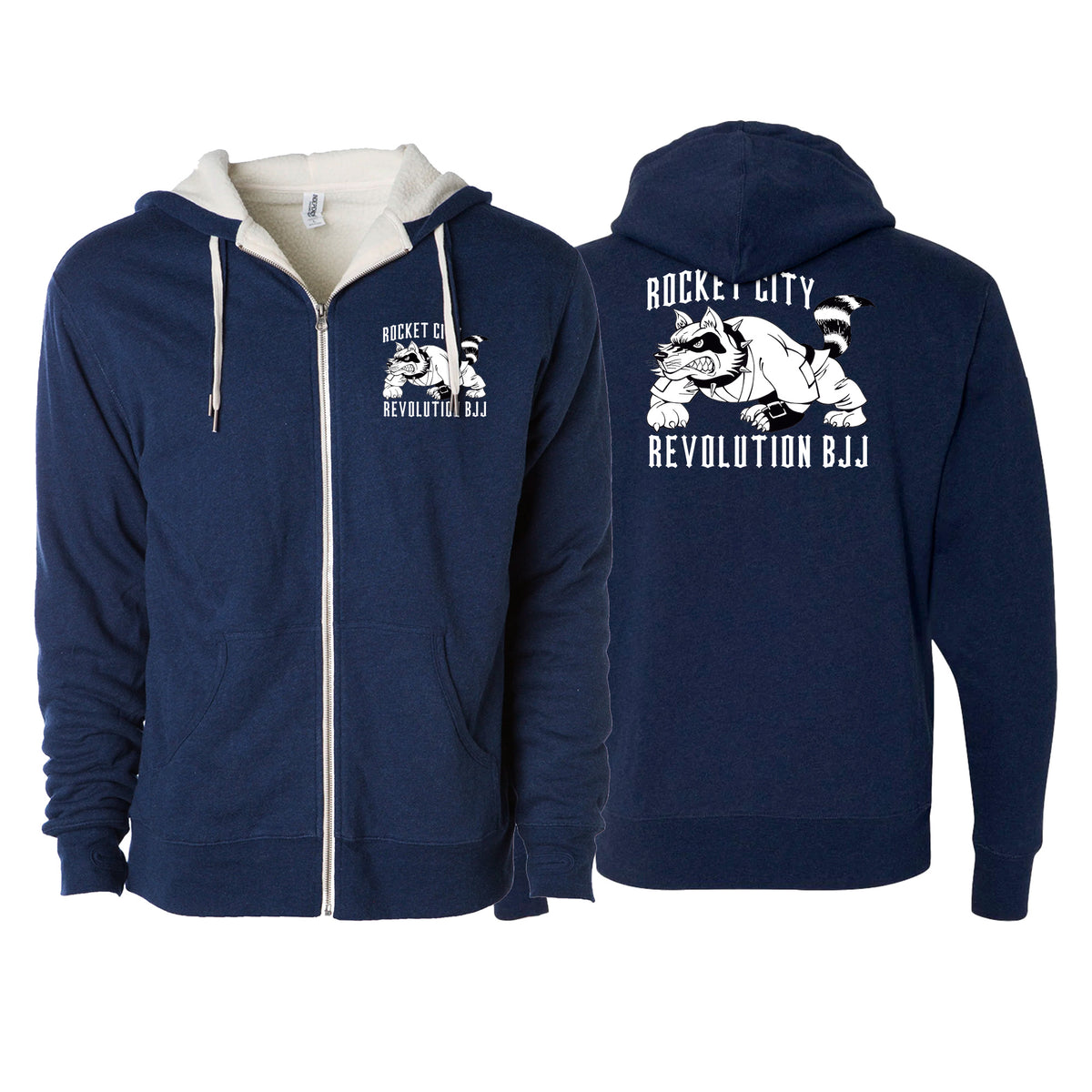 Rocket City Revolution BJJ Academy Sherpa Lined Zip-Up Hoodie #8274 B