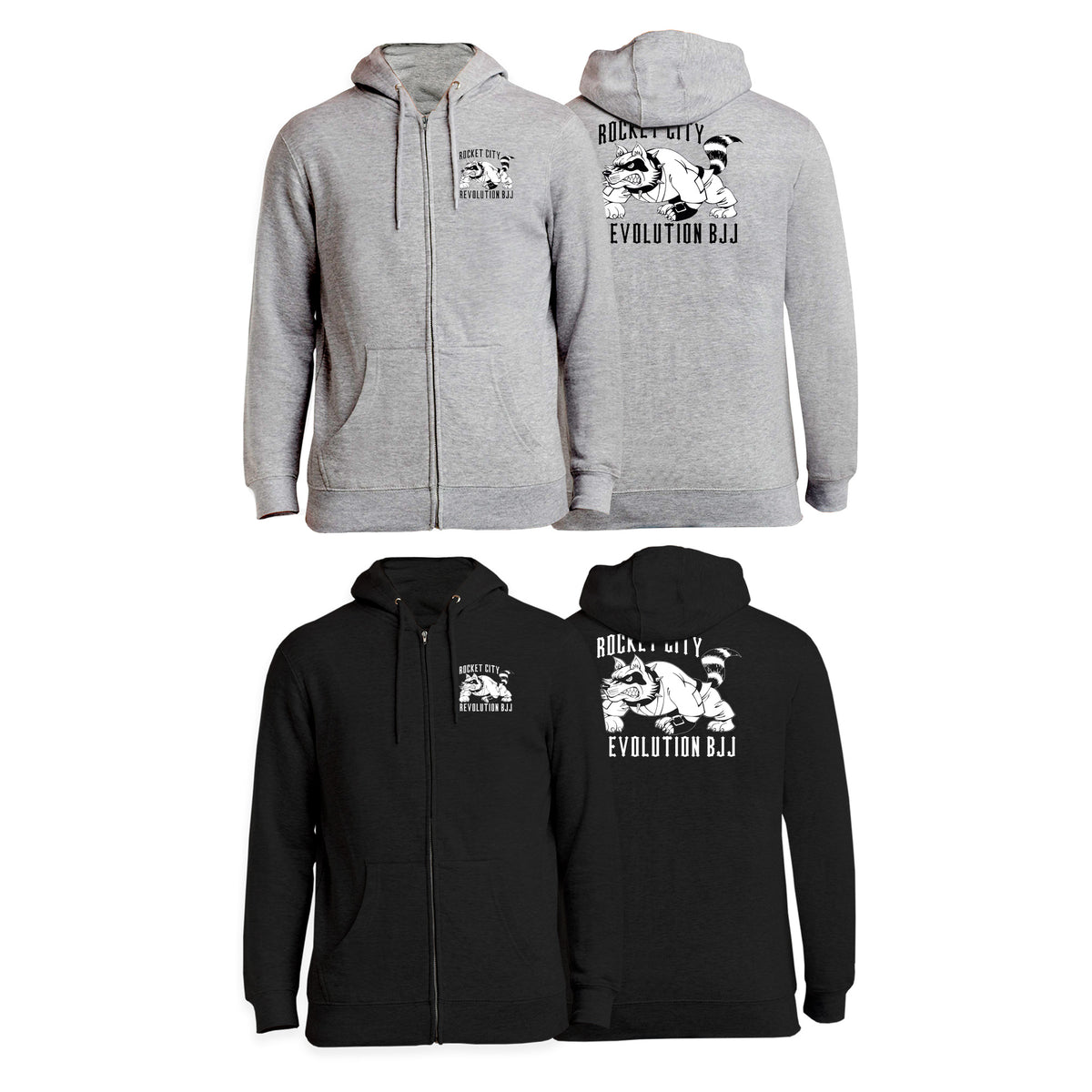 Rocket City Revolution BJJ Academy Zip-Up Hoodies #8274 B