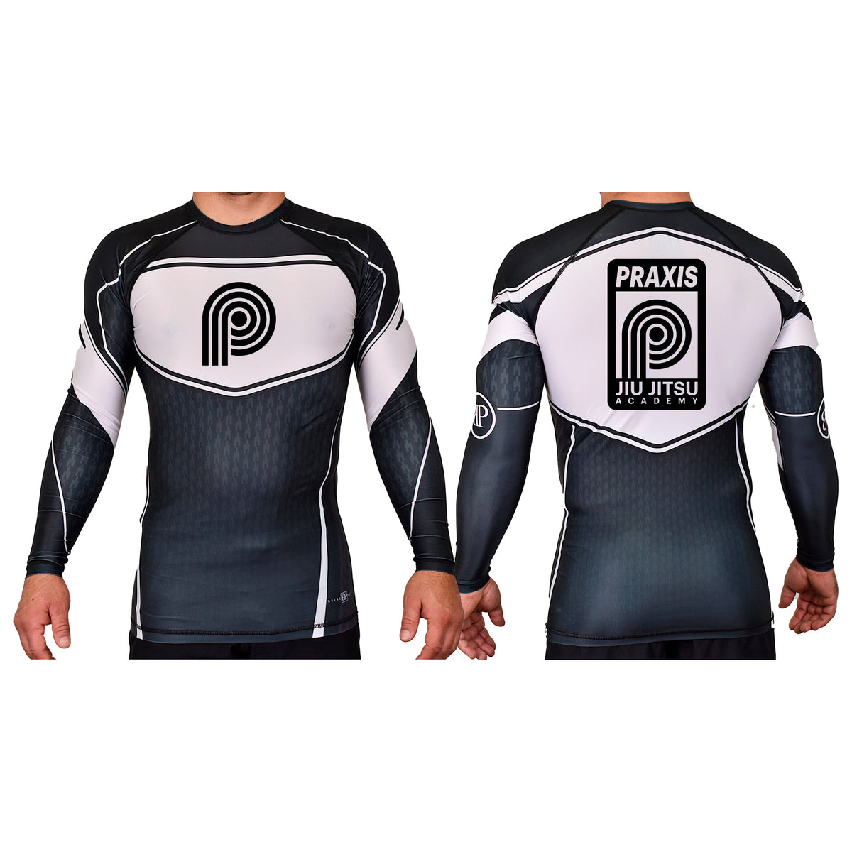PRXS JJ Academy Rash Guards Black/White #8275 A