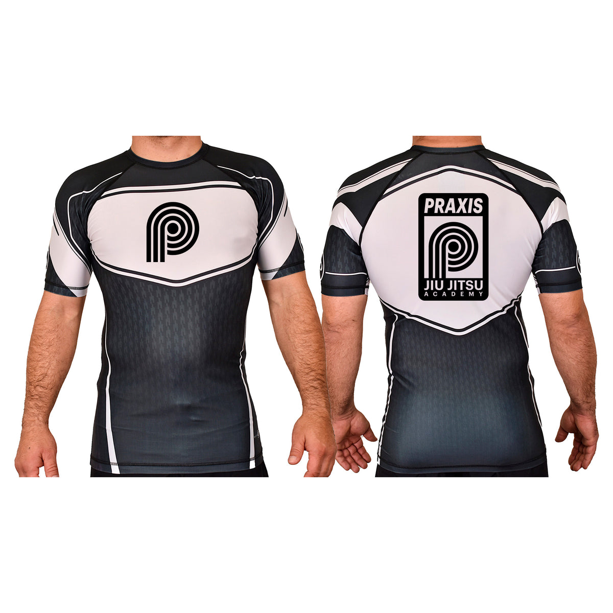 PRXS JJ Academy Rash Guards Black/White #8275 A