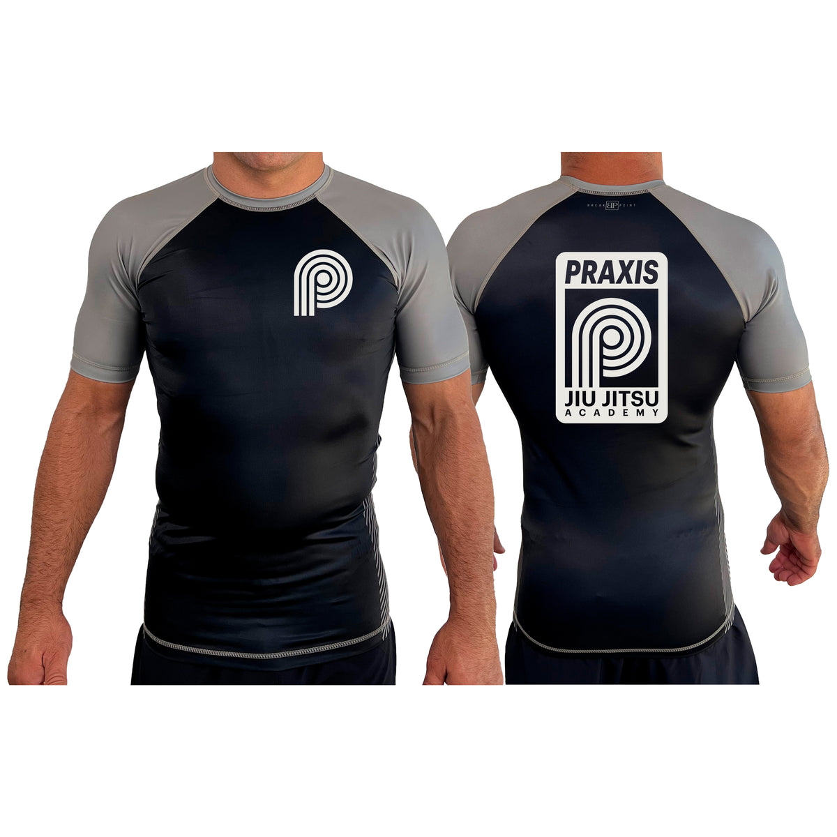 PRXS JJ All Black Ranked Short Sleeve Rash Guards #8275 A