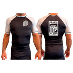 PRXS JJ All Black Ranked Short Sleeve Rash Guards #8275 A