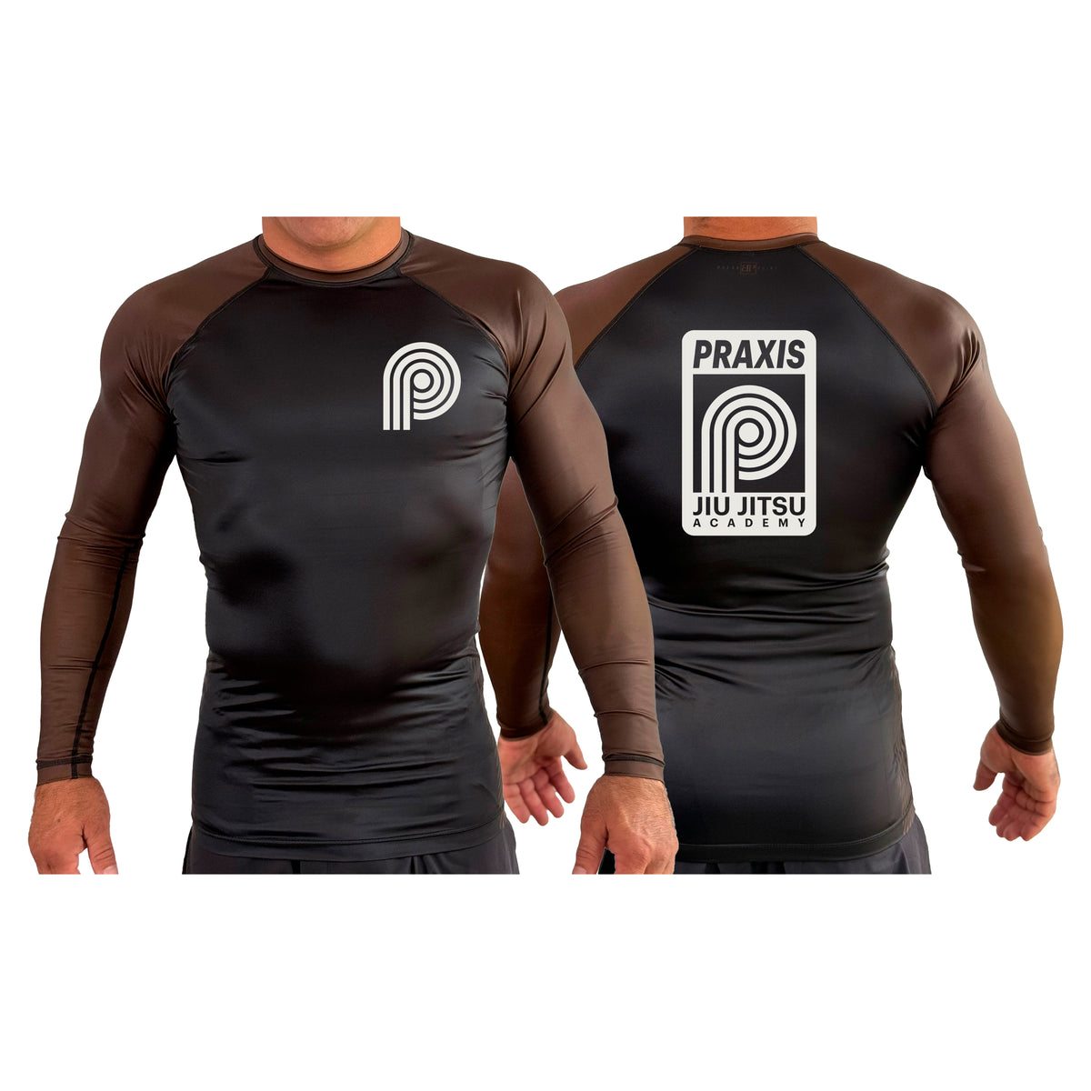 PRXS JJ All Black Ranked Long Sleeve Rash Guards #8275 A