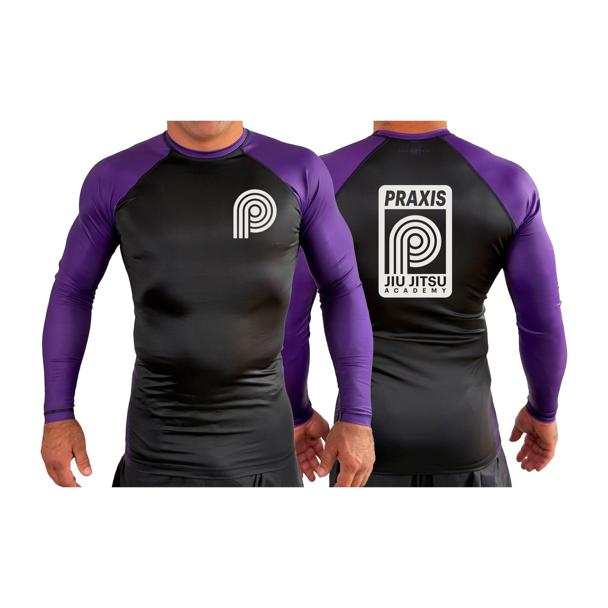PRXS JJ All Black Ranked Long Sleeve Rash Guards #8275 A