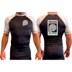 PRXS JJ All Black Ranked Short Sleeve Rash Guards #8275 A