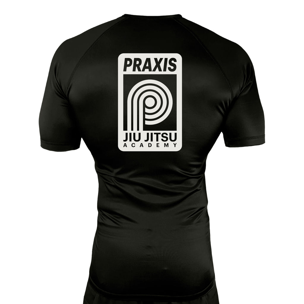 PRXS JJ All Black Rash Guards Short Sleeves #8275 A