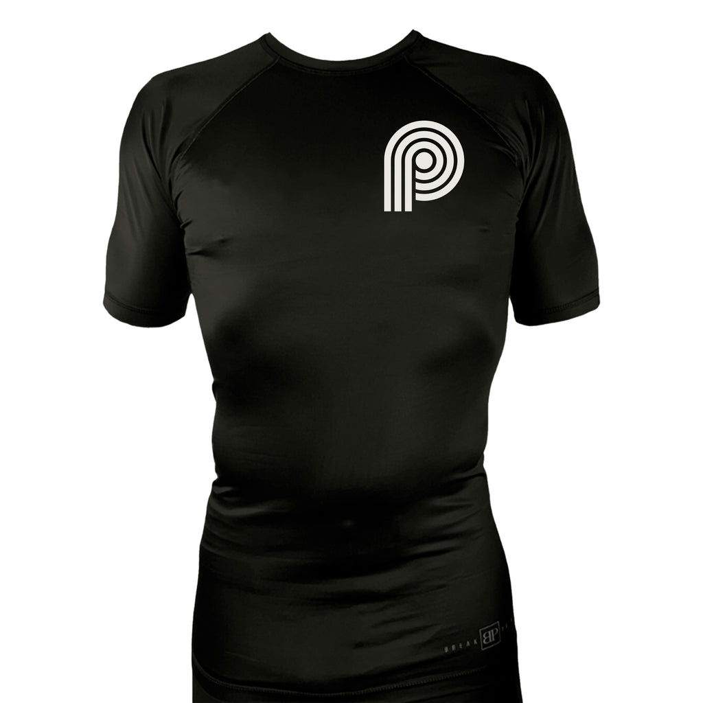 PRXS JJ All Black Rash Guards Short Sleeves #8275 A