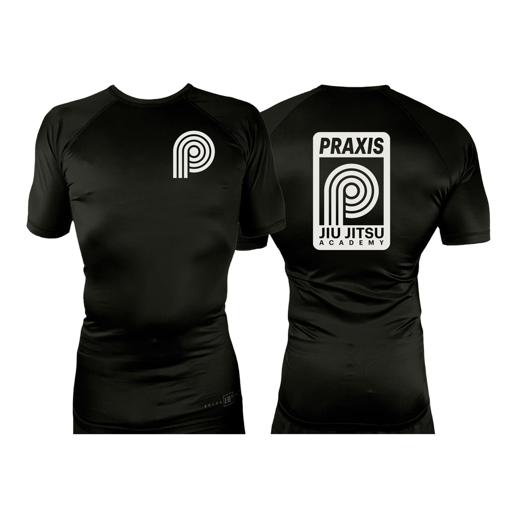 PRXS JJ All Black Rash Guards Short Sleeves #8275 A
