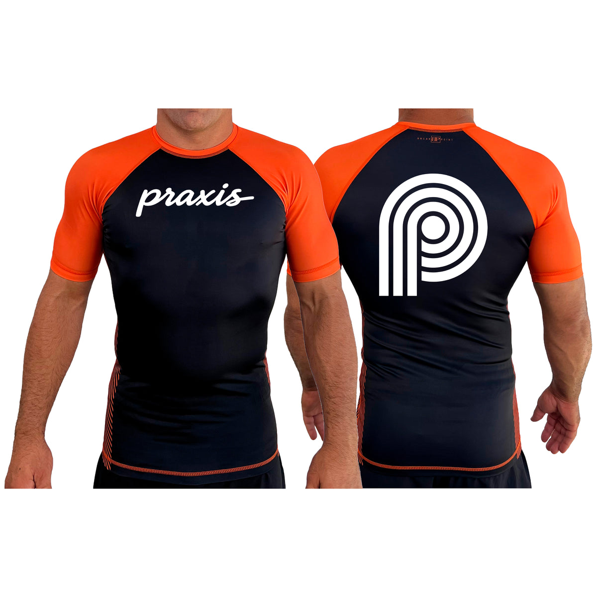 PRXS JJ All Black Ranked Short Sleeve Rash Guards #8275 B