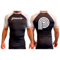 PRXS JJ All Black Ranked Short Sleeve Rash Guards #8275 B