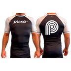 PRXS JJ All Black Ranked Short Sleeve Rash Guards #8275 B