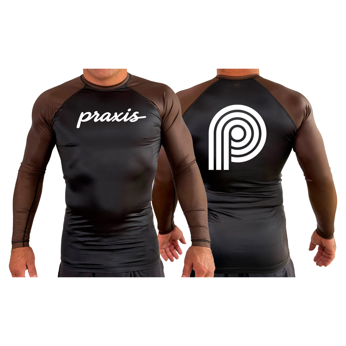 PRXS JJ All Black Ranked Long Sleeve Rash Guards #8275 B