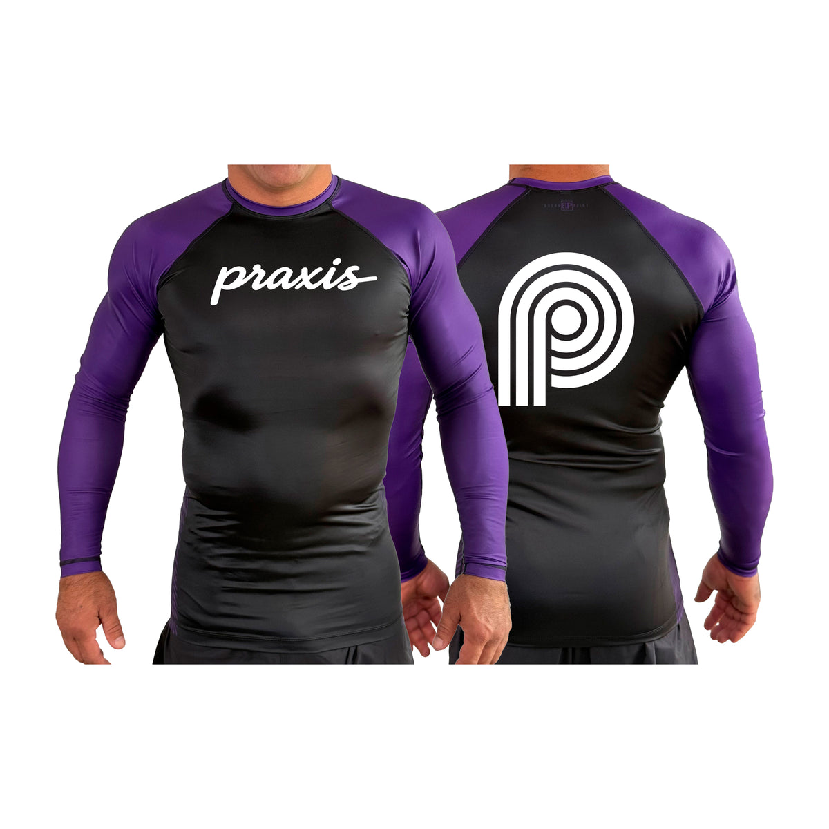PRXS JJ All Black Ranked Long Sleeve Rash Guards #8275 B