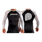 PRXS JJ All Black Ranked Long Sleeve Rash Guards #8275 B