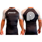 PRXS JJ All Black Ranked Short Sleeve Rash Guards #8275 B
