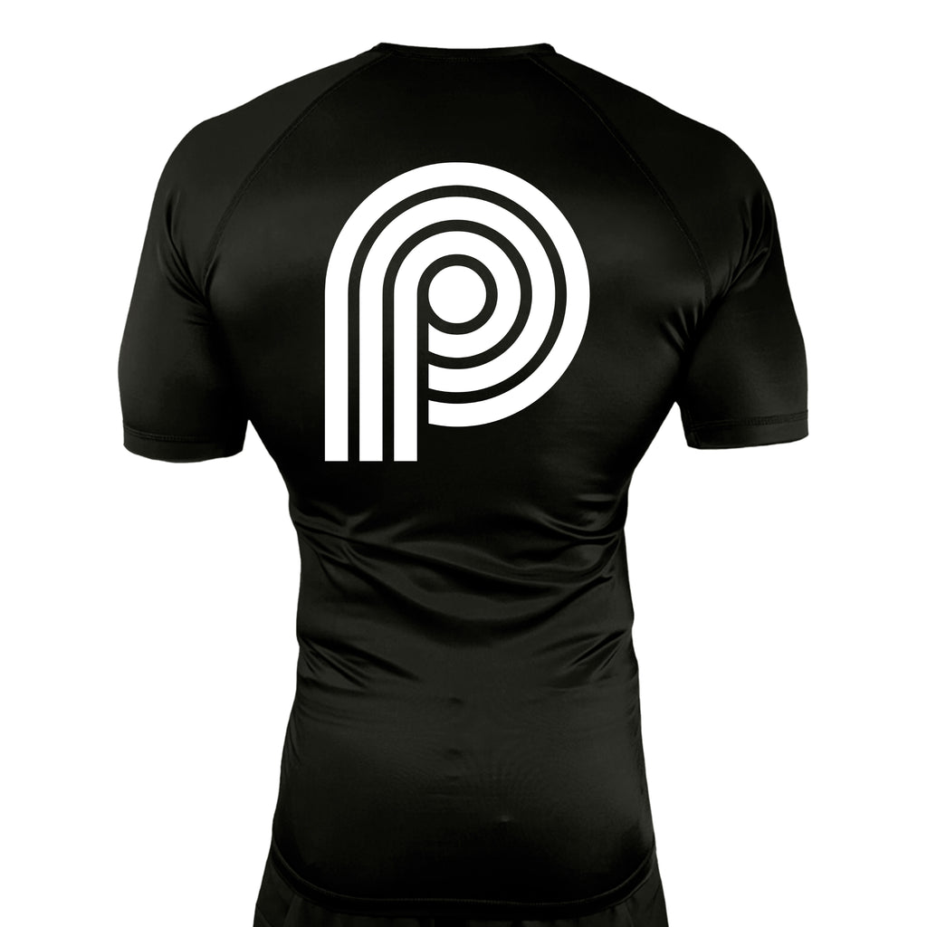 PRXS JJ All Black Rash Guards Short Sleeves #8275 B