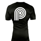PRXS JJ All Black Rash Guards Short Sleeves #8275 B