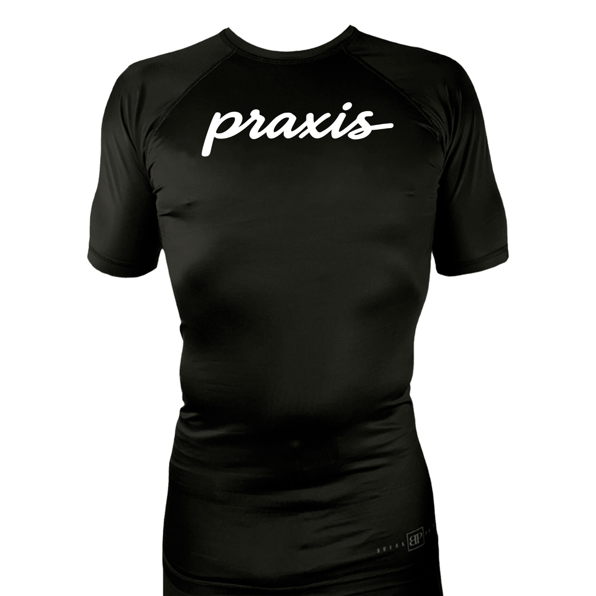 PRXS JJ All Black Rash Guards Short Sleeves #8275 B