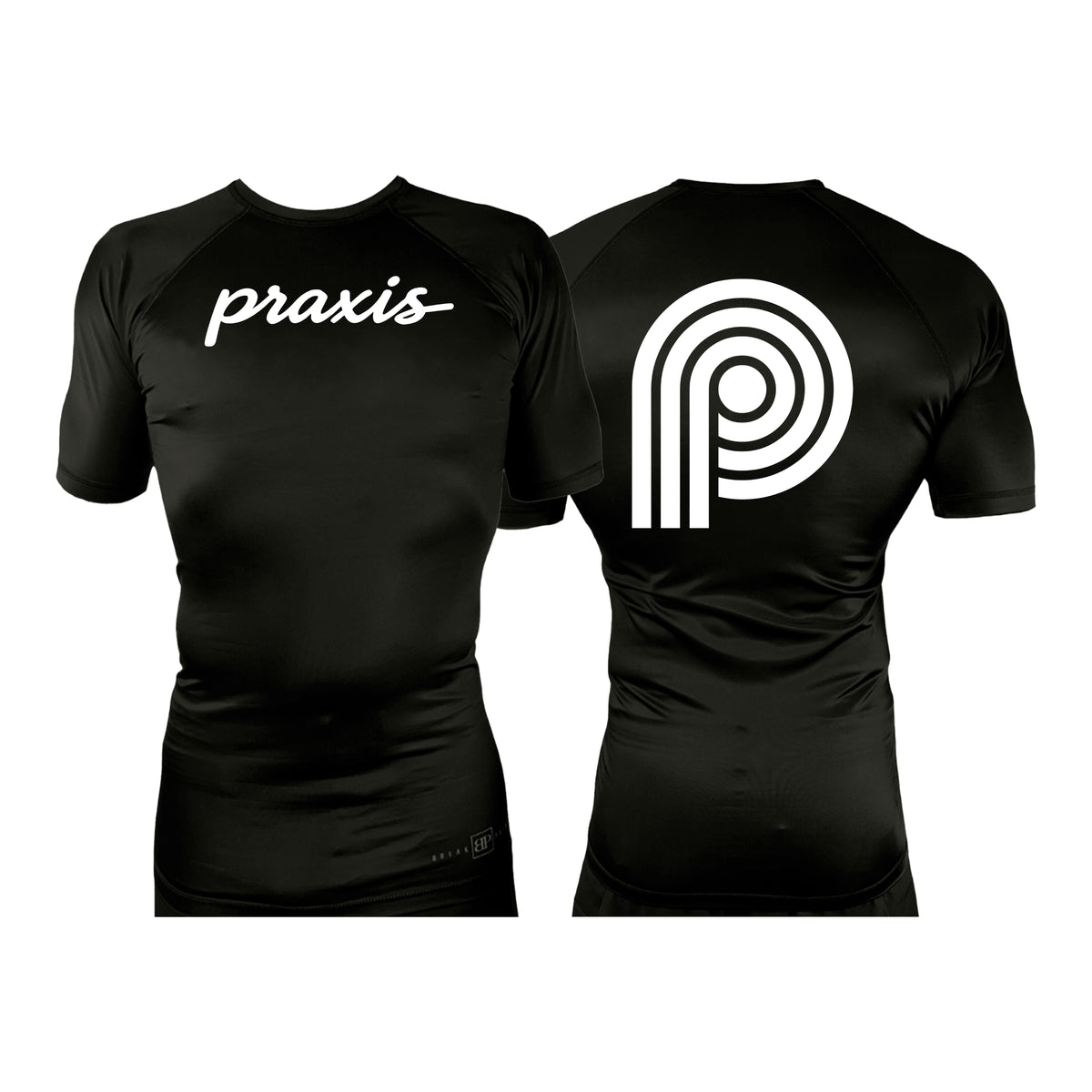 PRXS JJ All Black Rash Guards Short Sleeves #8275 B