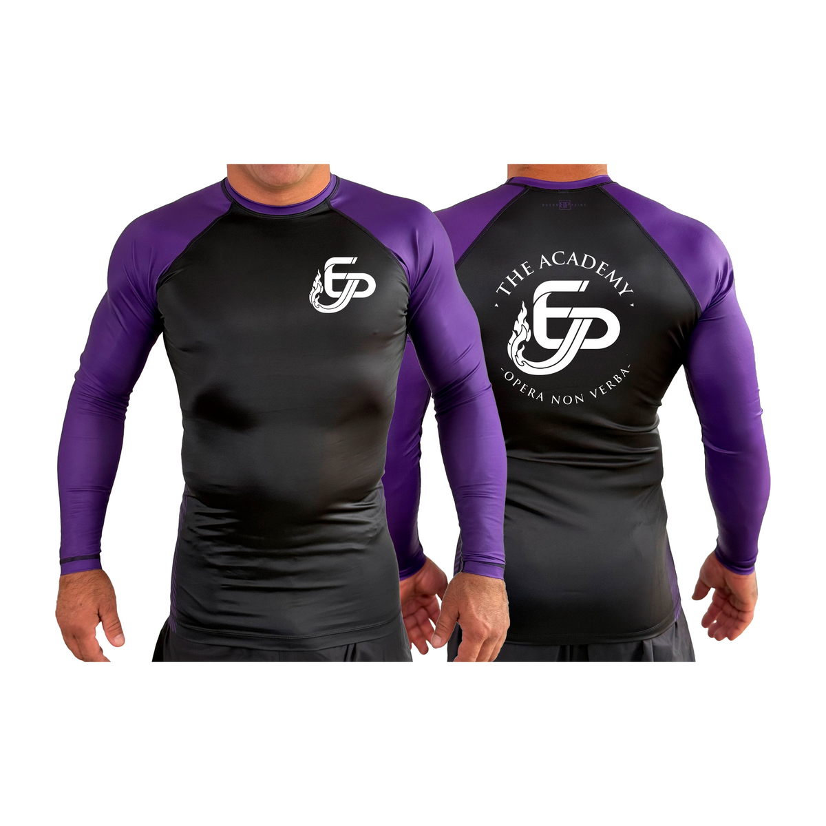 Academy Eden Prairie All Black Ranked Long Sleeve Rash Guards #8276 A