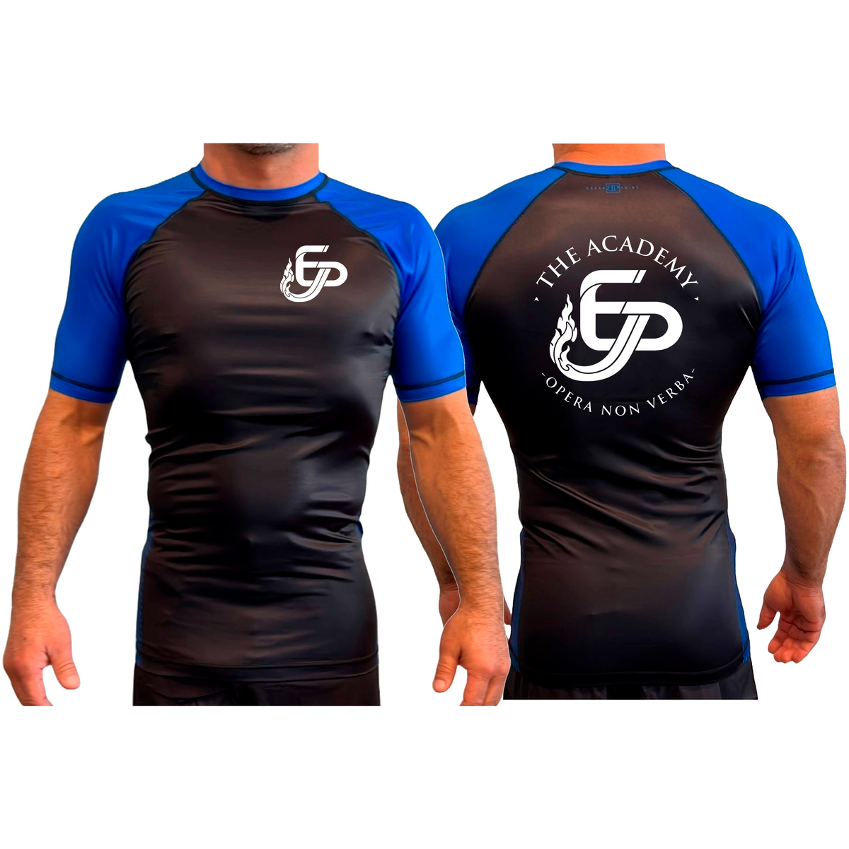 Academy Eden Prairie All Black Ranked Short Sleeve Rash Guards #8276 A