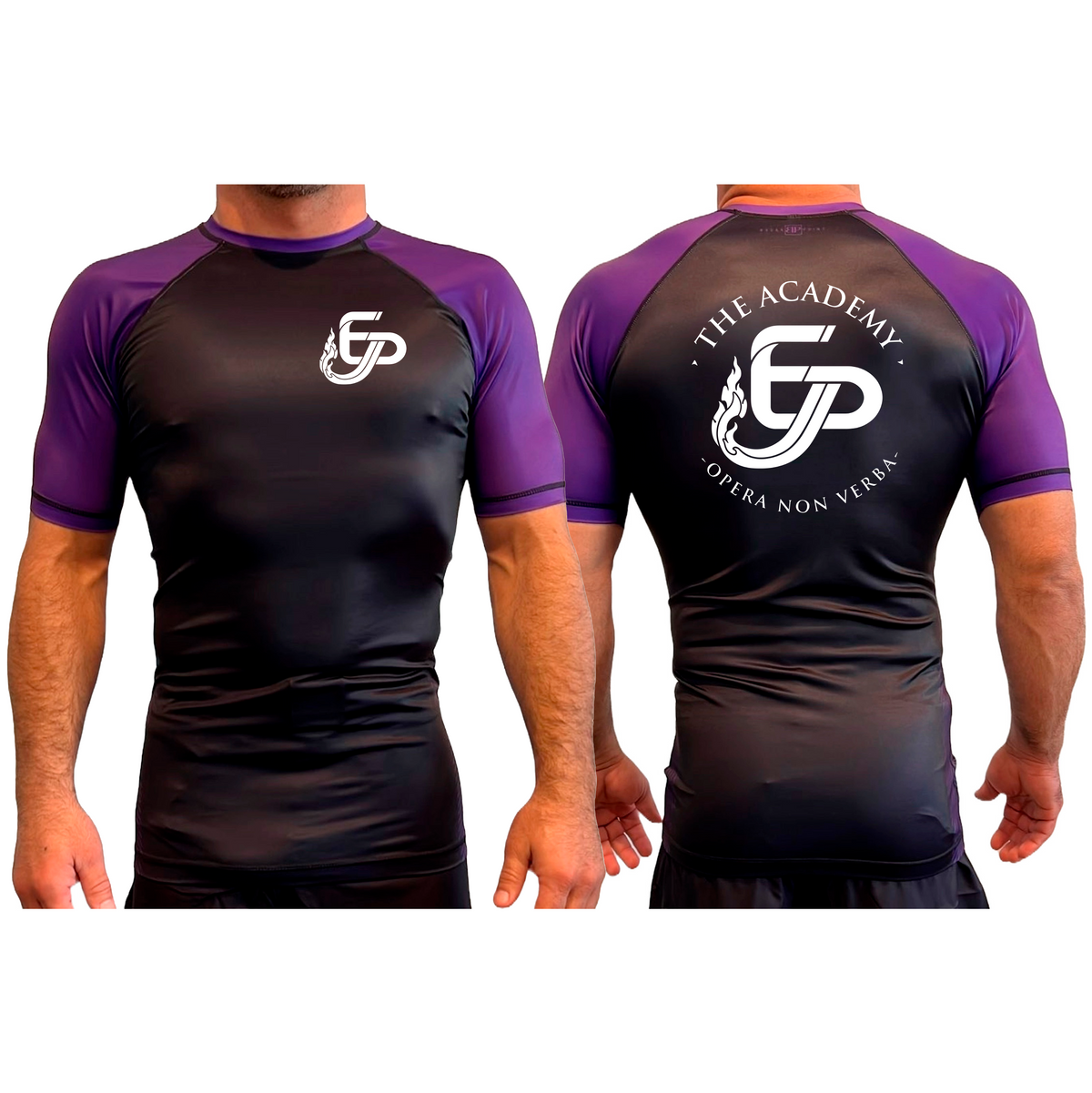 Academy Eden Prairie All Black Ranked Short Sleeve Rash Guards #8276 A