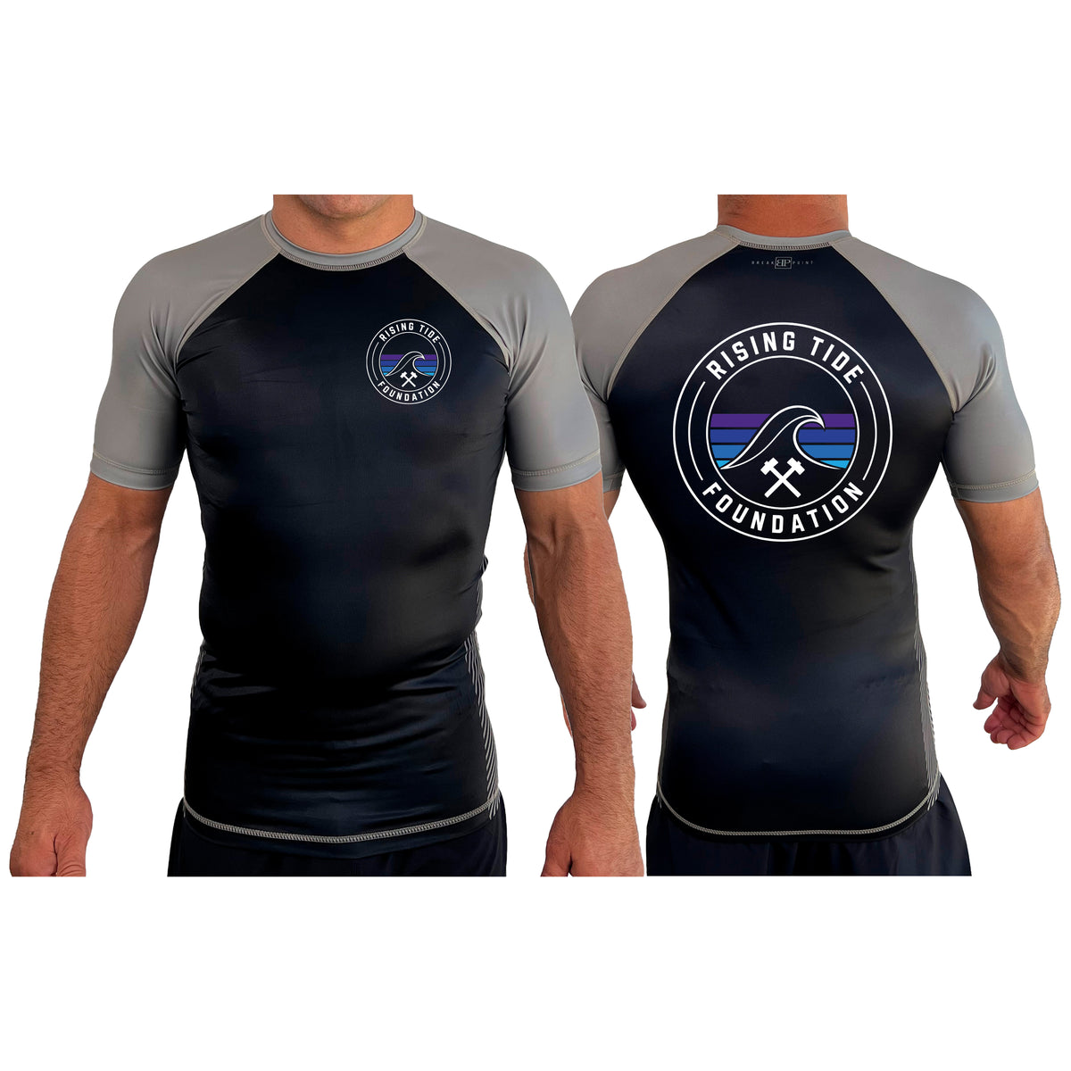 Rising Tide Foundation All Black Ranked Short Sleeve Rash Guards #8277 A