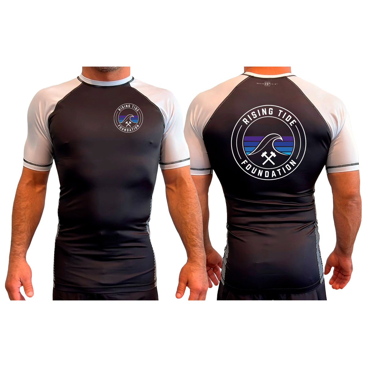 Rising Tide Foundation All Black Ranked Short Sleeve Rash Guards #8277 A
