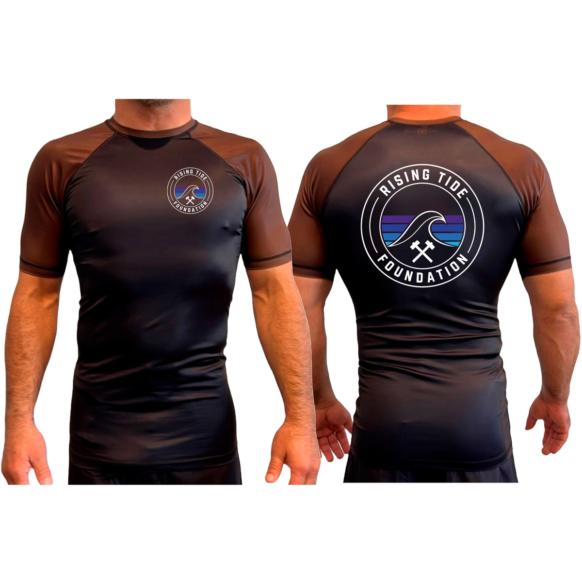 Rising Tide Foundation All Black Ranked Short Sleeve Rash Guards #8277 A