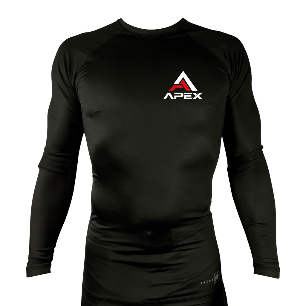 APEX All Black Rash Guards Long Sleeves #8280 A