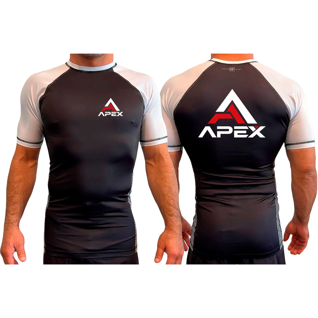 APEX All Black Ranked Short Sleeve Rash Guards #8280 A