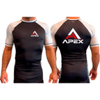 APEX All Black Ranked Short Sleeve Rash Guards #8280 A