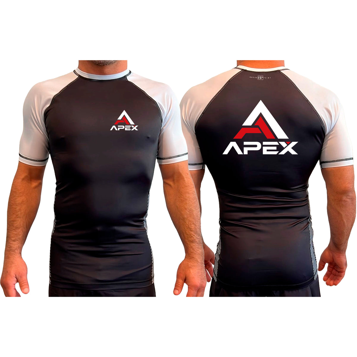 APEX All Black Ranked Short Sleeve Rash Guards #8280 A