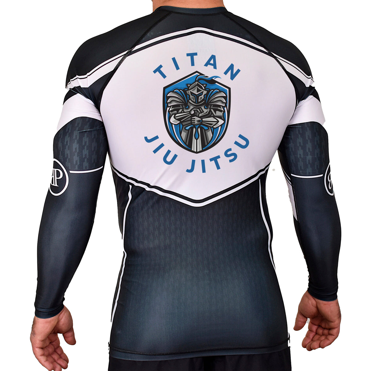 Titan Jiu Jitsu LLC Academy Rash Guards Black/White #8281