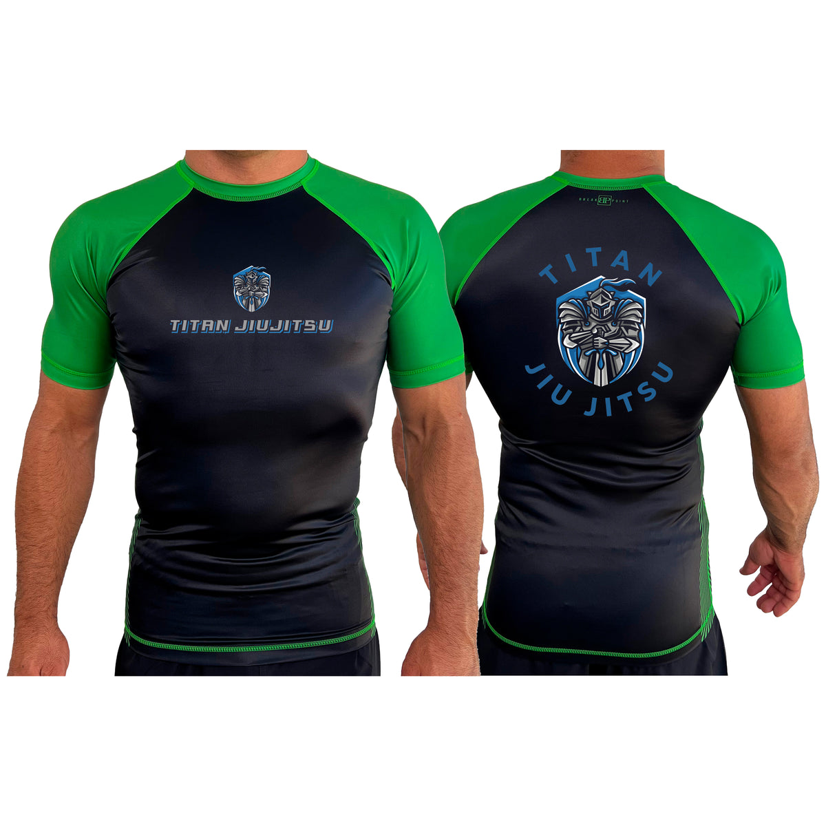 Titan Jiu Jitsu LLC All Black Ranked Short Sleeve Rash Guards #8281