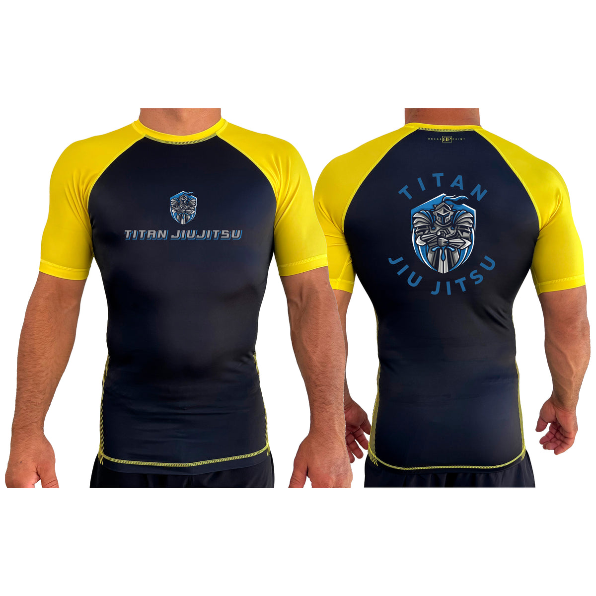 Titan Jiu Jitsu LLC All Black Ranked Short Sleeve Rash Guards #8281