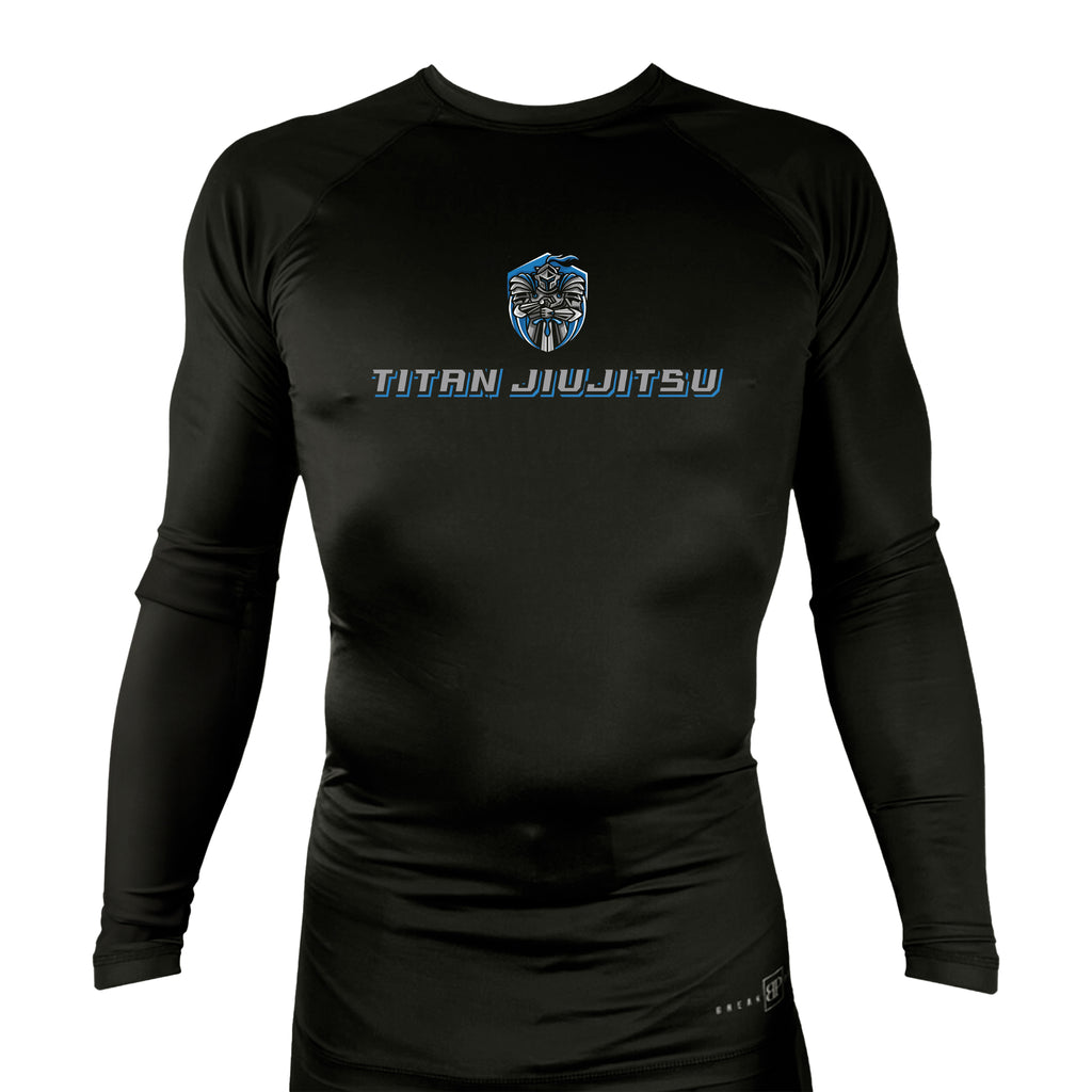 Titan Jiu Jitsu LLC All Black Custom Rash Guards Long Sleeves #8281