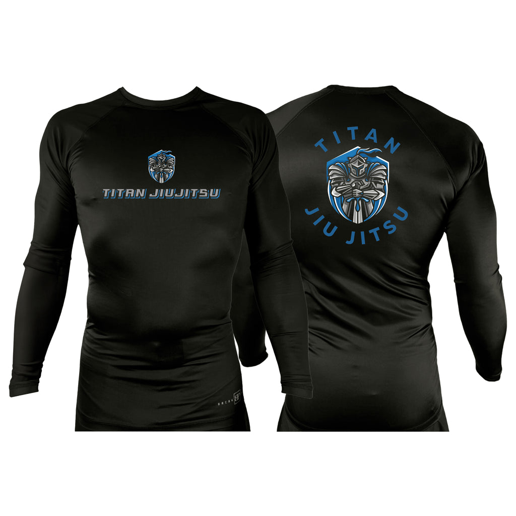 Titan Jiu Jitsu LLC All Black Custom Rash Guards Long Sleeves #8281