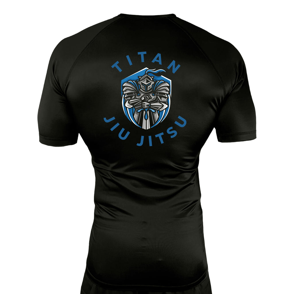 Titan Jiu Jitsu LLC All Black Custom Rash Guards Short Sleeves #8281