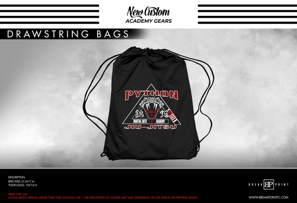 Python Jiu-Jitsu Academy Drawstring Bags #983 - Break Point FC