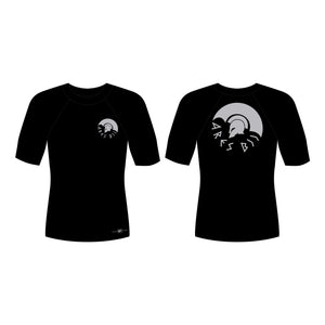Ares BJJ Official All Black Custom Rash Guards Short Sleeves