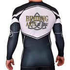 Binding Arts Jiu Jitsu Academy Rash Guards Black/White #8263 A