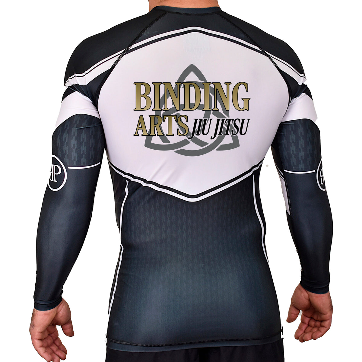 Binding Arts Jiu Jitsu Academy Rash Guards Black/White #8263 A