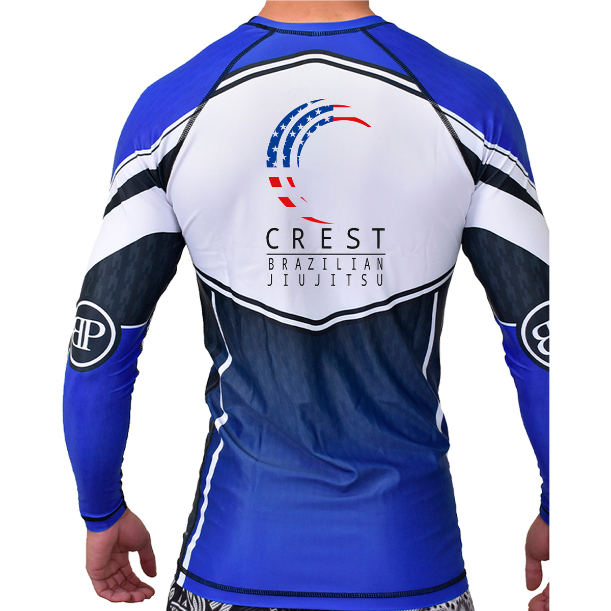 Crest Brazilian Jiu Jitsu Academy Ranked Long Sleeve Rash Guards #8008
