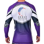 Crest Brazilian Jiu Jitsu Academy Ranked Long Sleeve Rash Guards #8008