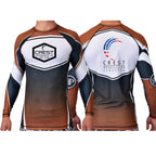 Crest Brazilian Jiu Jitsu Academy Ranked Long Sleeve Rash Guards #8008