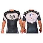 Crest Brazilian Jiu Jitsu Academy Rash Guards Black/White #8008