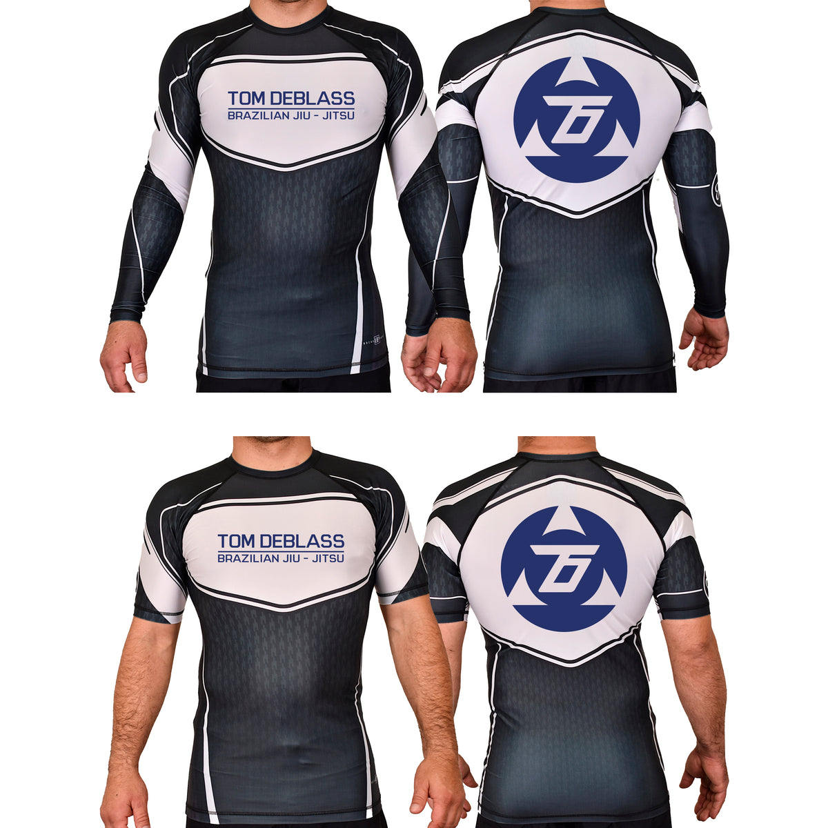 Tom DeBlass Academy Rash Guards Black/White #8003