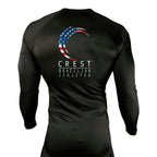 Crest Brazilian Jiu Jitsu All Black Custom Rash Guards Long Sleeves #8008